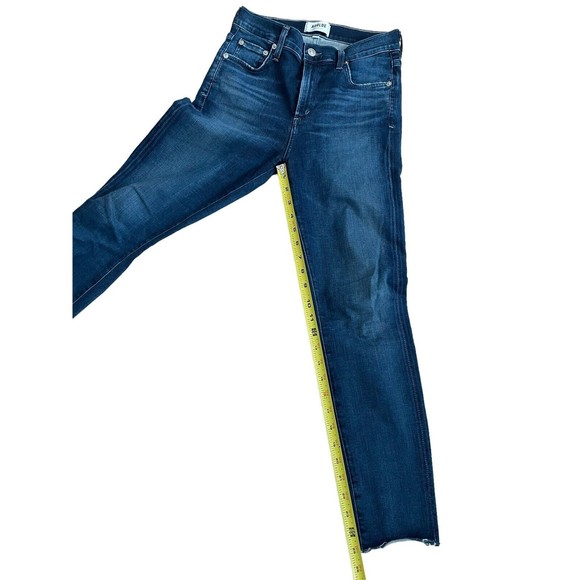 AGOLDE Sophie‎ High Rise Crop Skinny Stretch Denim Jean With Raw Hem sz 26 - Picture 4 of 6